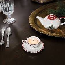 TOY'S DELIGHT PORTACANDELA TAZZA DA CAFFE' NATALE VILLEROY & BOCH