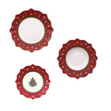 TOY'S DELIGHT SET 4 POSTI TAVOLA ROSSI 12 PEZZI NATALE VILLEROY & BOCH