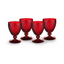 BOSTON RED SET 4 CALICI VINO BIANCO COLORE ROSSO