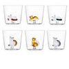 Image of Ichendorf - Bicchiere Acqua Tumbler Gatto Ambra Coda Bianca LINEA TABBY CAT